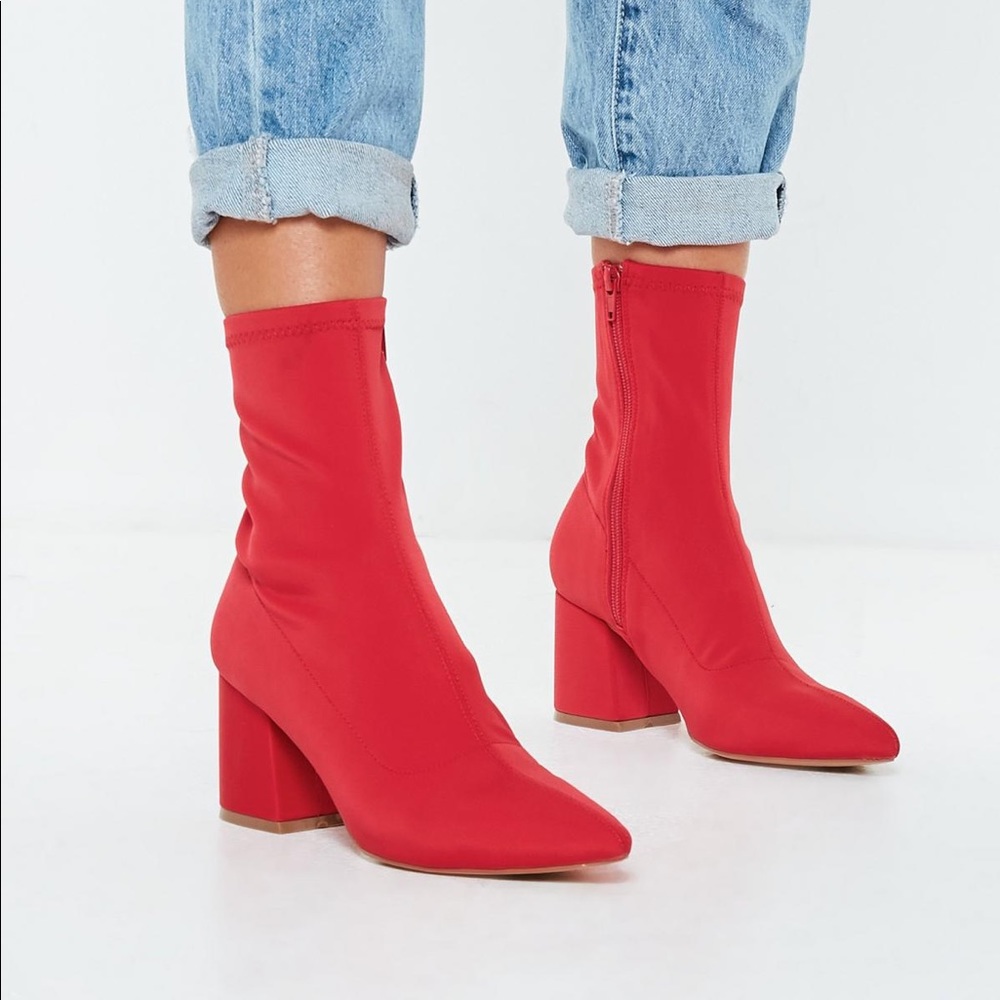 Red heeled boots